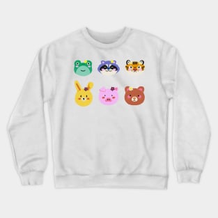 Happy Animal Sticker Pack Crewneck Sweatshirt